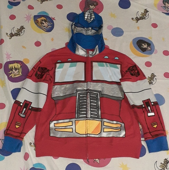 Hasbro Shirts & Tops Transformers Optimus Prime Zip Up Hoodie